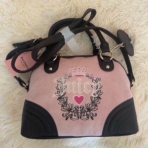 Pink Juicy Couture Velour Handbag with long straps